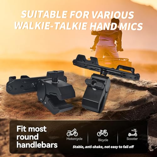 HYS Radio & Speaker Mic Clamp Mount Holder - Quick Release for Uniden BC906W Wireless CB Microphone and Speaker, Marine Radio, Walkie Talkie, Police Scanner w/ Belt Clip & Knob Holder Base - style: HYSZ10AL