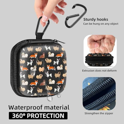 Square Data Cable Earbud Charger Coin Storage Bag Shockproof and Drop-Proof EVA Material Compatible with AirPod(Funny Dog) - color: Funny Dog