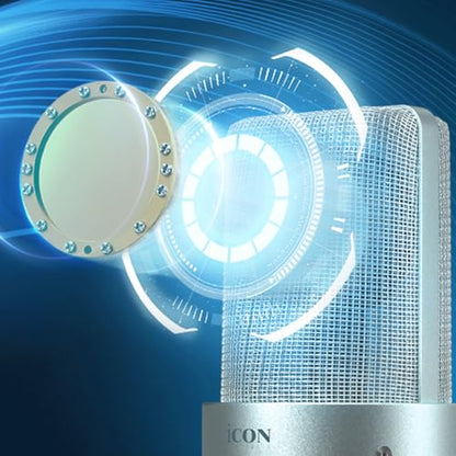 iCON Space 103 Large Diaphragm FET Condenser Microphone with Shock Mount | Large Diaphragm FET Condenser Microphone, Ultra-Low 8dB Self-Noise, Shock Mount for Studio Vocals.