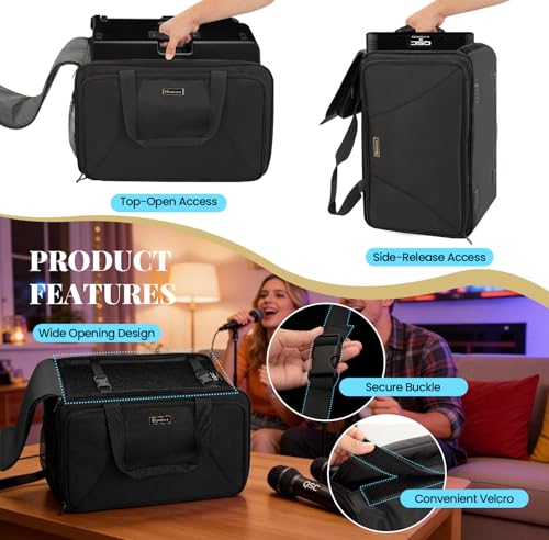 Speaker Carrying Case for QSC K8/K8.2, Padded Portable Tote Bag | Thickened Sponge for Compact 8" Speaker Cabinets, Stores Microphone, Cable, Adapter for Gig, Band, Rehearsal, Bag Only