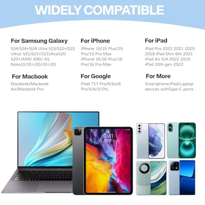 USB C Headphones, Wired Earbuds with iPhone 15/16/17 Pro Max Plus iPad Pro GalaxyS25/S24/S23/S22/S21/A56 Pixel 9/8/7