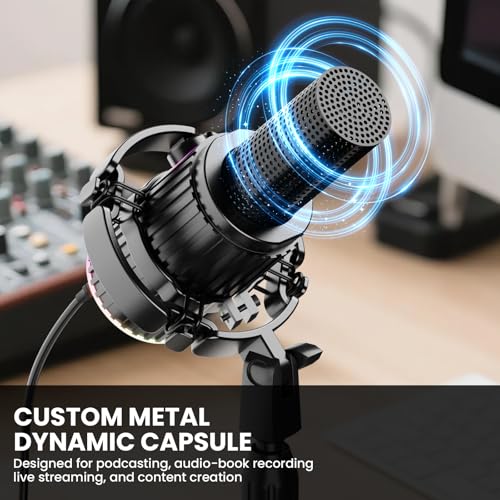 BASN USB/XLR SL2000 Dynamic Microphone and Bsinger 2nd Generation Dual Dynamic Drivers in Ear Monitor Headphones Set for Podcast, Live Streaming, Gaming Recording