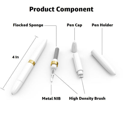 Dual-Brush Earbud Cleaning Pen | 4-in-1 Pro Kit for Precision & Durability, Tool Compatible with Airpods, Galaxy Buds, All Wireless Headsets -Gold - color: Gold
