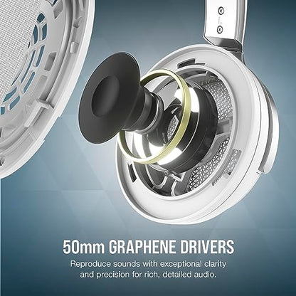 Corsair Virtuoso PRO Wired Open Back Gaming Headset - Detachable Uni-Directional Microphone - 50mm Graphene Drivers - 20Hz-40 kHz Frequency Response - White - color: White