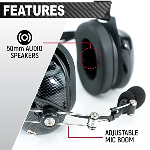 Rugged Radios H41-CF Headset & CC-MOT Coil Cord for Motorola Radios | 24dB NRR Headset Bundle for Motorola, HYT, Speedcom, Yaesu Radios with Clear Hear Speakers, PPT, and 3.5mm Jack