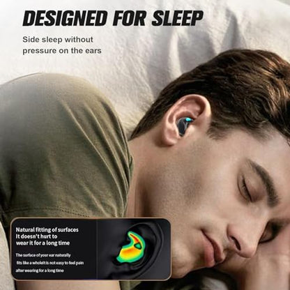 Xmenha Sleep Hidden Headphones Wireless Invisible Earbuds for Sleeping Sleep Tiny Earbuds for Side Sleepers Headphone to Sleep in Tiny Smallest Invisible Earbuds Earphones for Sleeping - color: DarkBlack