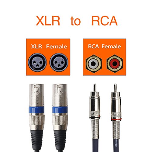 Dual RCA to XLR Male Cable, 2 XLR to 2 RCA/Phono Plug HiFi Stereo Audio Connection Microphone Cable Wire Cord Path Cable - 10 Feet / 3m - size: 10 FT