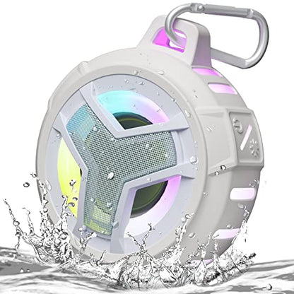 EBODA Bluetooth Shower Speaker, Waterproof Portable Bluetooth Speakers, IP67 Waterproof Wireless Speaker with LED Light, Floating, 2000mAh, True Wireless Stereo for Kayak, Beach, Gifts for Men, Women