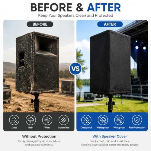 Outdoor Speaker Cover for Yorkville PS10P 10" 2012–2020, Powered Pa Speakers, Water-Resistant Weather Protective Oxford Fabric Cover for Portable Dj Speakers