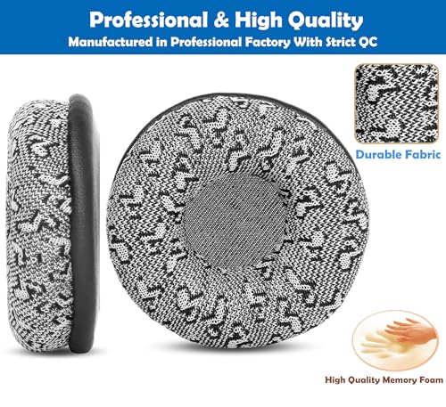 PC960 Headphone Reinforced Durable Fabric Replacement Earpads Compatible with Logitech PC960 960 USB H650E H650e H820e Wireless Headphone Earpads Cushion