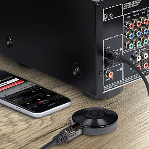 FosPower 24K Gold Plated Toslink to Mini Toslink Digital Fiber Optical S/PDIF Audio Cable with Metal Connectors & Strain-Relief PVC Jacket - 6ft | High-fidelity digital S/PDIF optical Toslink to Mini Toslink cable featuring 24K gold-plated connectors & PV