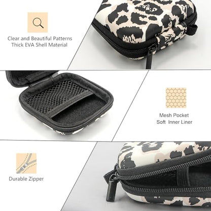 Earbud Case,Headphone Organizer Earbud Storage Bag, Hard EVA Shockproof Cover Carrying Case with Carabiner Clip Compatible with AirPods 5 4 AirPods Pro 2nd /3/2 Bose Galaxy Buds (Leopard) - color: Leopard