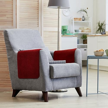 Frienda 2 Pieces Recliner Headrest Covers Sofa Headrest Protector for Recliner Chair Couch Furniture Non Slip for Living Room(Burgundy) - color: Burgundy