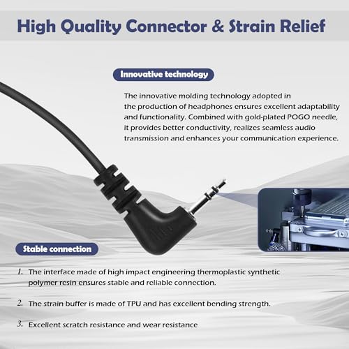 1-Pin 2.5MM Walkie Talkies Earpieces with Mic Covert Air Acoustic Tube Headset for Motorola Talkabout MH230R MR350R T200 T200TP T260 T260TP T600 MT350R Two Way Radio (2 Pack)