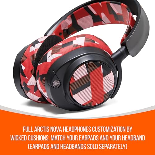 WC Side Plates for Arctis Nova Pro Wireless, Pro Wired & Nova Elite | Made by Wicked Cushions | Also fits Nova Pro Omni, 7, 7X & 7P | Red Prism - color: Red Prism