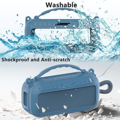 JCHPINE Silicone Cover Case for Bose SoundLink Plus Portable Speaker | Protective Soft Silicone Case with Carrying Handle and Shoulder Strap (Blue Dusk) - color: Blue Dusk Case