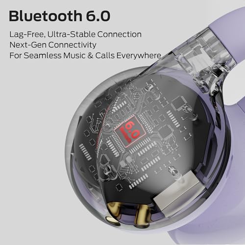 Monster Open Ear AC225 Headphones, Bluetooth 6.0 Wireless Earbuds, Stereo Sound, Lightweight Comfort Clip-On Earbuds with ENC Mic for Clear Calls, 36H Playtime, Touch Control, IPX6 Waterproof, Purple