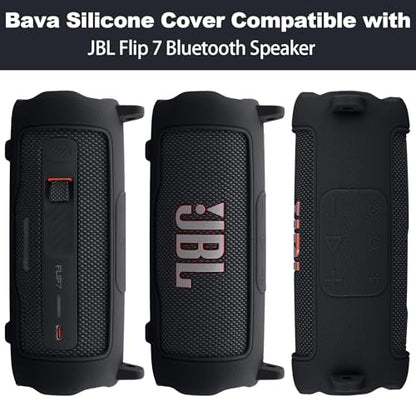 Silicone Cover for JBL Flip 7 Portable Bluetooth Speaker | Scratch-resistant, Unhindered Sound, Silicone Construction, Portable Carrying Silicone Cover, Black Silicone Cover - color: Black Cover