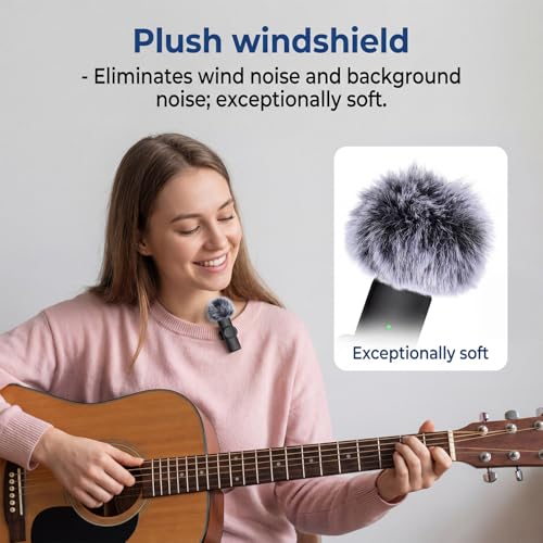 Microphone Cover, 8 PCS Mini Wireless Furry Mic Windscreen & Foam Cover Set Windproof Microphone Windscreen Wind Muff Foam Mic Covers for Lavalier Microphones, to Reduce Plosive Highlight the Vocals