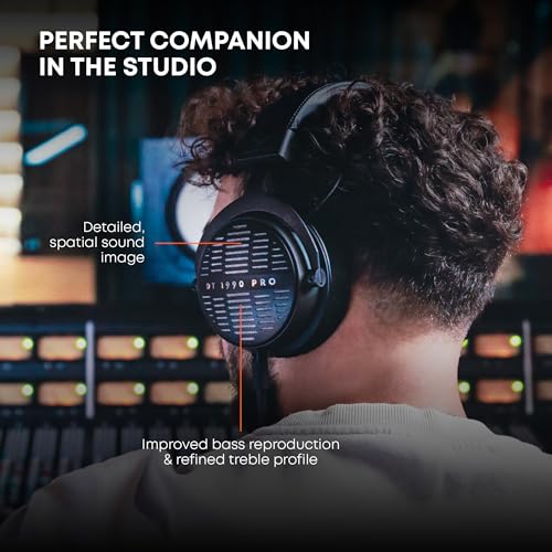 beyerdynamic DT 1990 PRO MKII Wired Over-Ear, 30 Ohm, Open Back, Professional Recording Studio Monitor Headphones for Mixing, Editing, Audiophile, DJ Stereo Headsets, Made in Germany, Black