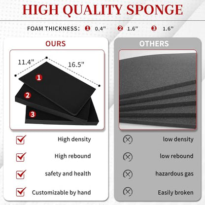 Protective Hard Case Shockproof Water-resistant with Customized DIY Foam Insert fit for Camera, Laptops, etc,13.5 X 11.6 X 6-Inch - size: Inner：12.8''X 11''X 5.6''