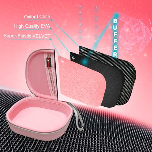 XANAD Hard Case for Bose QuietComfort, QC Ultra, QC 45, QC 35, QC45 SE, QC SE or Skullcandy Crusher Evo, Hesh ANC, Hesh Evo, Crusher ANC 2, Crusher, Riff 2 Noise Headphones（Outer Pink +Inner Pink） - color: Outer Pink +Inner Pink
