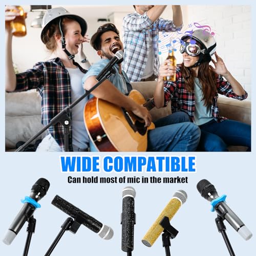 Relaxweex 4 Sets Mic Stand Adjustable Boom Arm Microphone Stand with Tripod Base Boom Microphone Stands Height Adjustable 32.7-90.5 Inch with Mic Clips 3/8"-5/8" Adapter for Singing Performance Stage