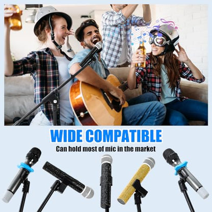 Relaxweex 4 Sets Mic Stand Adjustable Boom Arm Microphone Stand with Tripod Base Boom Microphone Stands Height Adjustable 32.7-90.5 Inch with Mic Clips 3/8"-5/8" Adapter for Singing Performance Stage