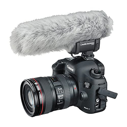 Audio-Technica AT8024 Stereo/Mono Camera-Mount Condenser Microphone, Black