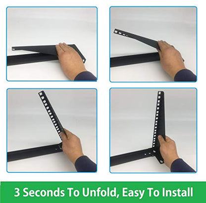 6U Steel Wall Mount Rack Vertical and Horizontal Mounting | For 19 inches IT, Studio, Networking Euipment Including Mounting Hardware (6U) - size: 6U