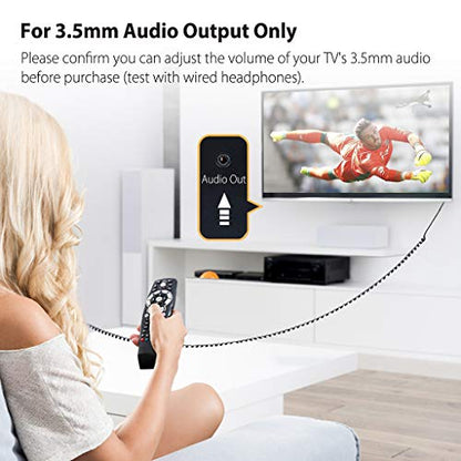 Avantree Long Cord Earbuds for TV & PC, 18ft / 5.5m Extension Cable Earphones with Mic & Extra Long Spring Coil Wire, Metal Stereo in-Ear Wired Bass Headphones for 3.5mm Audio Output Devices - HF027