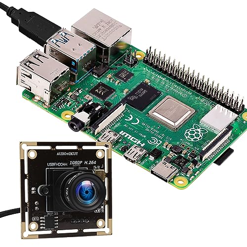 ELP H.264 1080P USB Camera Module with Microphone 3.6mm Wide Angle Webcam | FHD PC Camera for Computer & Laptop, UVC USB2.0 Lightburn Camera for Laser, Home Security, Embedded Machine Vision, Robotics - size: 3.6mm lens