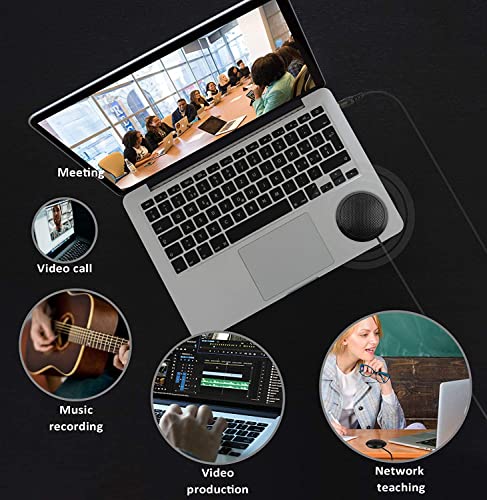 USB Conference Microphone,3.5mm Plug and Play Computer Mic for Desktop Computer and Laptop,360° Omnidirectional Mic for Meeting, Skype, Recording, Chatting, Gaming