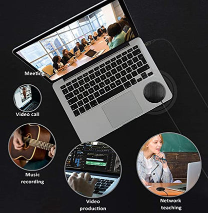 USB Conference Microphone,3.5mm Plug and Play Computer Mic for Desktop Computer and Laptop,360° Omnidirectional Mic for Meeting, Skype, Recording, Chatting, Gaming