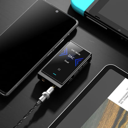 SHANLING USB DAC AMP UP6 Headphone Amplifier Bluetooth 5.4 with LDAC/APTX/NFC/CVC8.0 HD Microphone, Portable Headphone Amps Dac 1.54inch Screen Music Mode/Game Mode/Car Mode, 4+Hours Playtime (Grey)