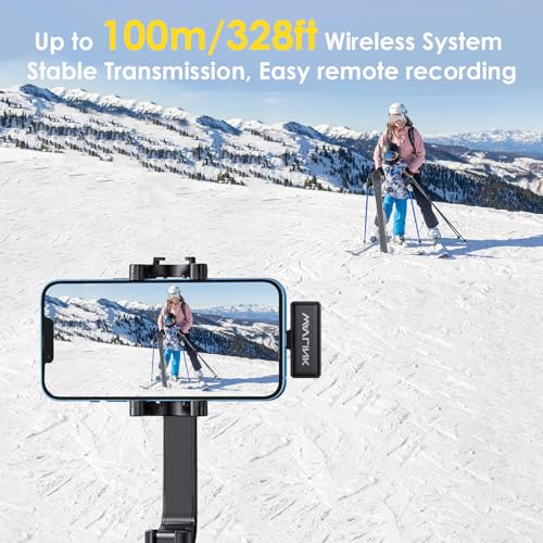 WAVLINK Wireless Lavalier Microphone for iPhone Vlog, Clip on Lapel Dual Mic System & Lightning Input & 42H, Clip on Lapel Mic for Phone 14/13 iPad YouTube Facebook Live, Video Recording(2*TX+1*RX)
