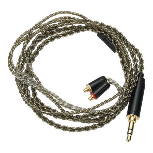 PATIKIL IEM Earphone Cable 1.2M Long Silver-Plated Gray Green (3.5mm MMCX) - color: Gray Green, size: 3.5mm