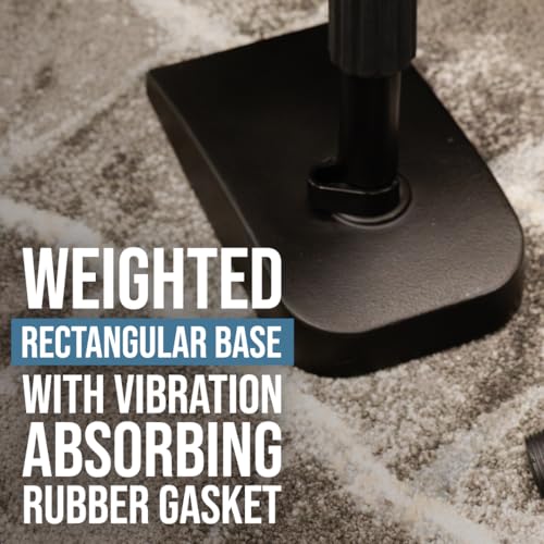 Shure by Gator Low Profile Mic Stand with Single-Section Boom (SH-DESKTOP2) | Compact Non-slip Weighted Base Twist Clutch Height Adjustment Integrated Cable Management.