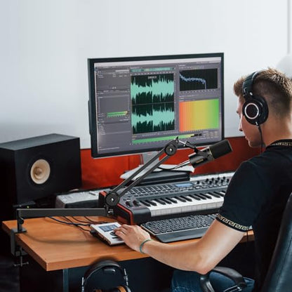 TONOR Microphone Boom Arm, Low Profile Mic Arm - color: Black, style: Invisible Spring