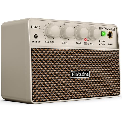 10W Mini Guitar Amp,Rechargeable Electric Guitar Amplifier | with Clean/Drive Channel,6H Working,3.5mm headphone jack for silent practice,Wireless Portable Amp for Practice & Traveling - color: White