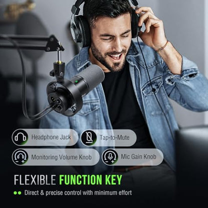 FIFINE Dynamic Microphone with XLR Cable Bundle, XLR/USB Recording Studio PC Mic for Vocal, Voice-Over, Microphone Audio Cable Set Compatible with Mixer, Audio Interface for Streaming (K688+L9)