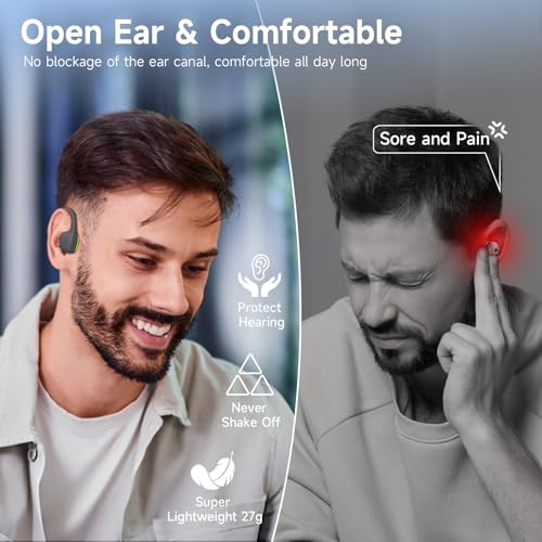 LOBKIN Bone Conduction Headphones,Bluetooth 6.0 Swimming Headphones Wireless, IPX8 Waterproof 32G Memory Open Ear Earphones with Microphone, 8H Playtimes for Hiking,Running,Swimming,Cycling (Green)