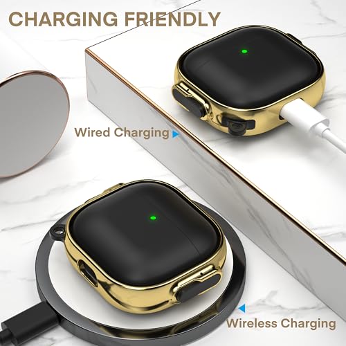 for AirPods 5/4 Case (2026/2024) with Double Safety Lock, Black Gold - color: Black + Gold, size: AirPods 5/4 Case (2026/2024)