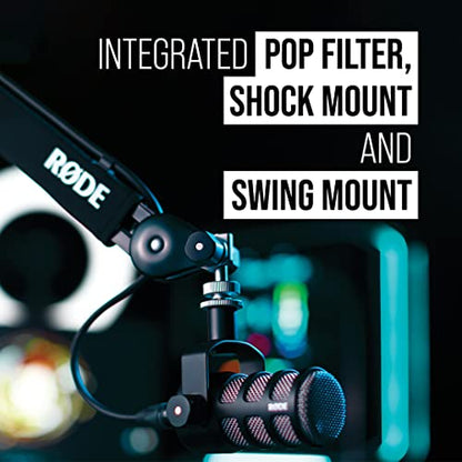 RØDE PodMic Cardioid Dynamic Broadcast Microphone — XLR Output, Requires Audio Interface (RØDECaster, AI-1, or similar). For USB Plug-and-Play, see PodMic USB. | Requires Audio Interface (RODECaster, AI-1, or similar). For USB Plug and Play, see PodMic US