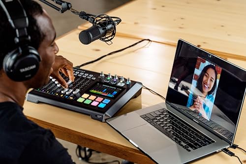 TASCAM Mixcast 4 Podcast Streaming Mixer, Recorder, and USB Audio Interface — Four XLR/TRS Mic Inputs, Touch Screen and Editing Software Included | Recorder, USB Audio Interface - Four XLR/TRS Mic Inputs, Touch Screen and Editing Software Included - style