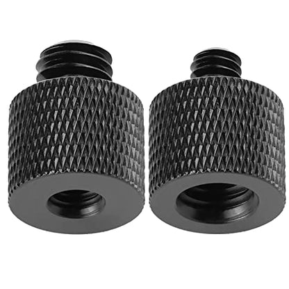 1/4 to 3/8 & 3/8 to 1/4 Camera Tripod Adapter - Male to Female Screw for Camera, Mount, Monitor - color: Black