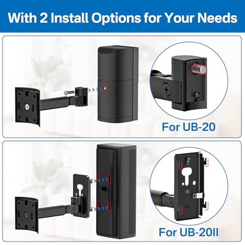 Angle Adjustable Speaker Mount for Bose Speaker Wall Mounts - Wall & Ceiling Mount for Bose UB-20 Series II, SoundTouch, CineMate, Lifestyle, Acoustimass, Cube Surround Sound Speakers Bracket, Black - color: Black