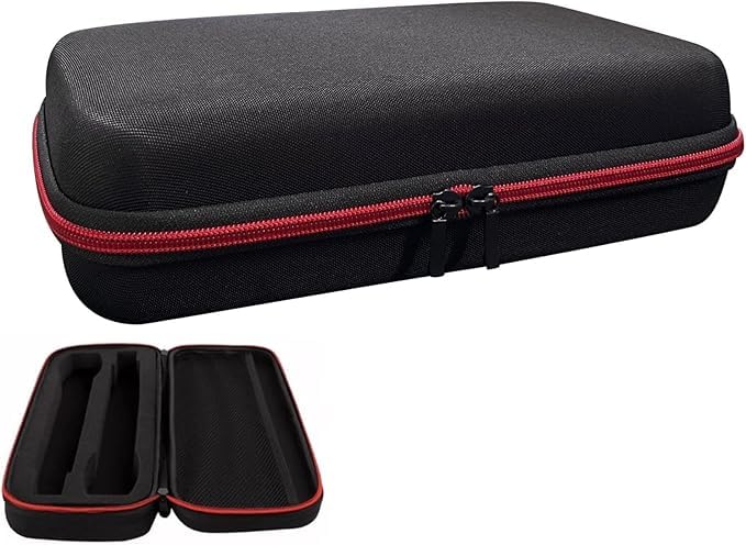 2 Slots Wireless Microphone Carrying Case, Travel Microphone Bag with Handle/Mesh Pocket for Accessories, EVA Hard Shell Microphone Storage Case Organizer for Wireless Mic System Handheld Microphones