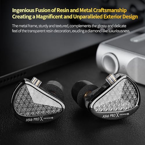 KZ AS16 PRO X in Ear Monitor Headphones HiFi Gaming Earbuds 16BA Balanced Armature Drivers IEM Earphones for Musicians Singers Audiophile Dj Drummers - size: No Mic