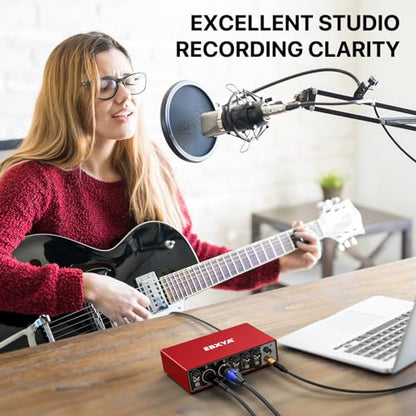 EBXYA 2x2 Audio Interface - 24-bit/192kHz USB Recording Sound Card